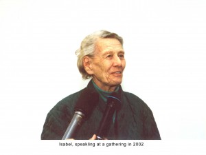 Isabel speaking at a gathering